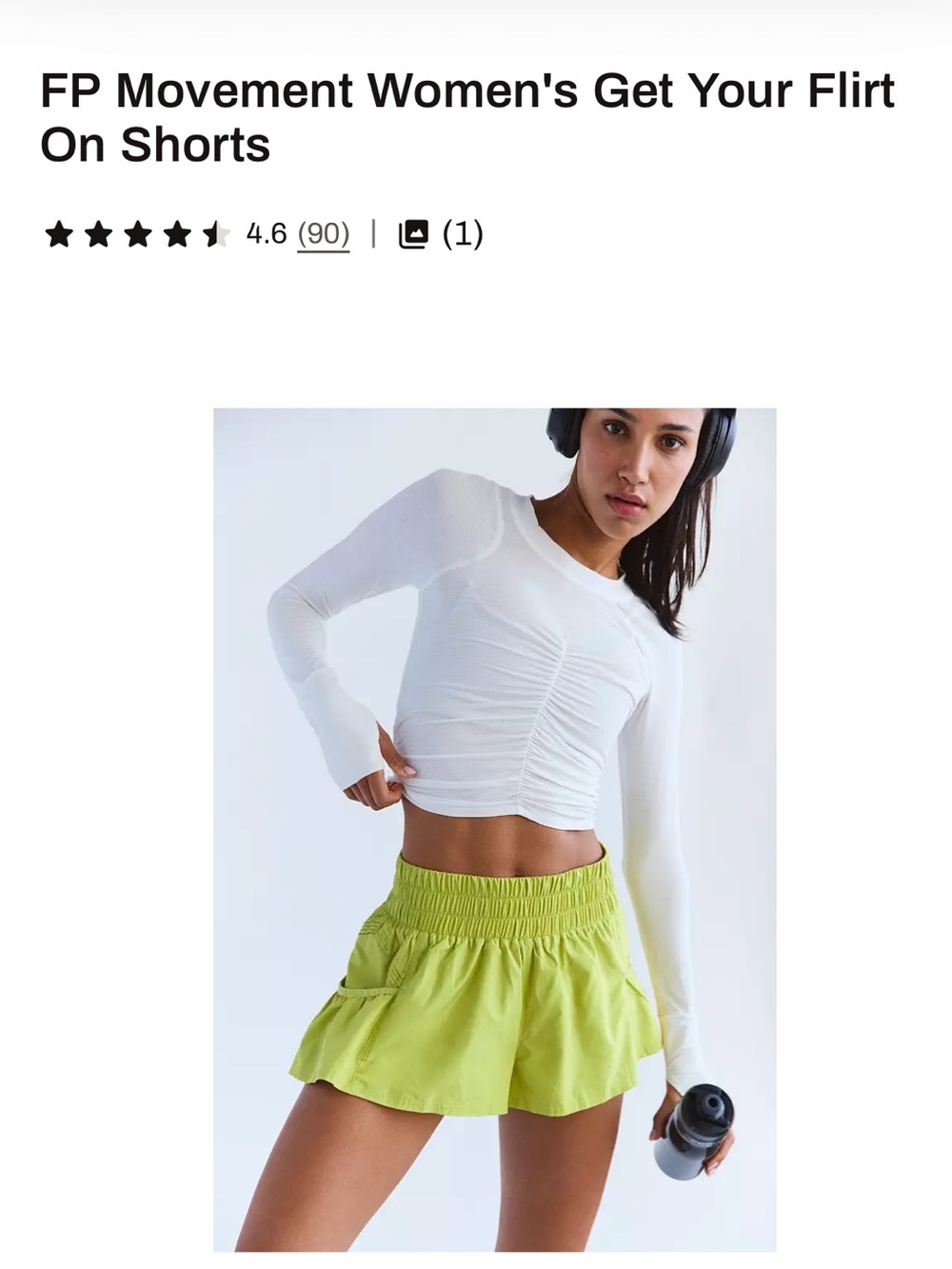 Free people Movement Neon Lime Ruffle Elastic-Waist Short. Get your flirt on